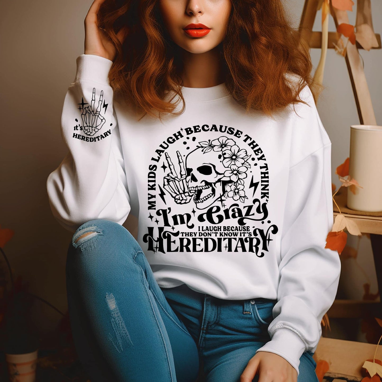 I’m Crazy With Sleeve Accent Sweatshirt