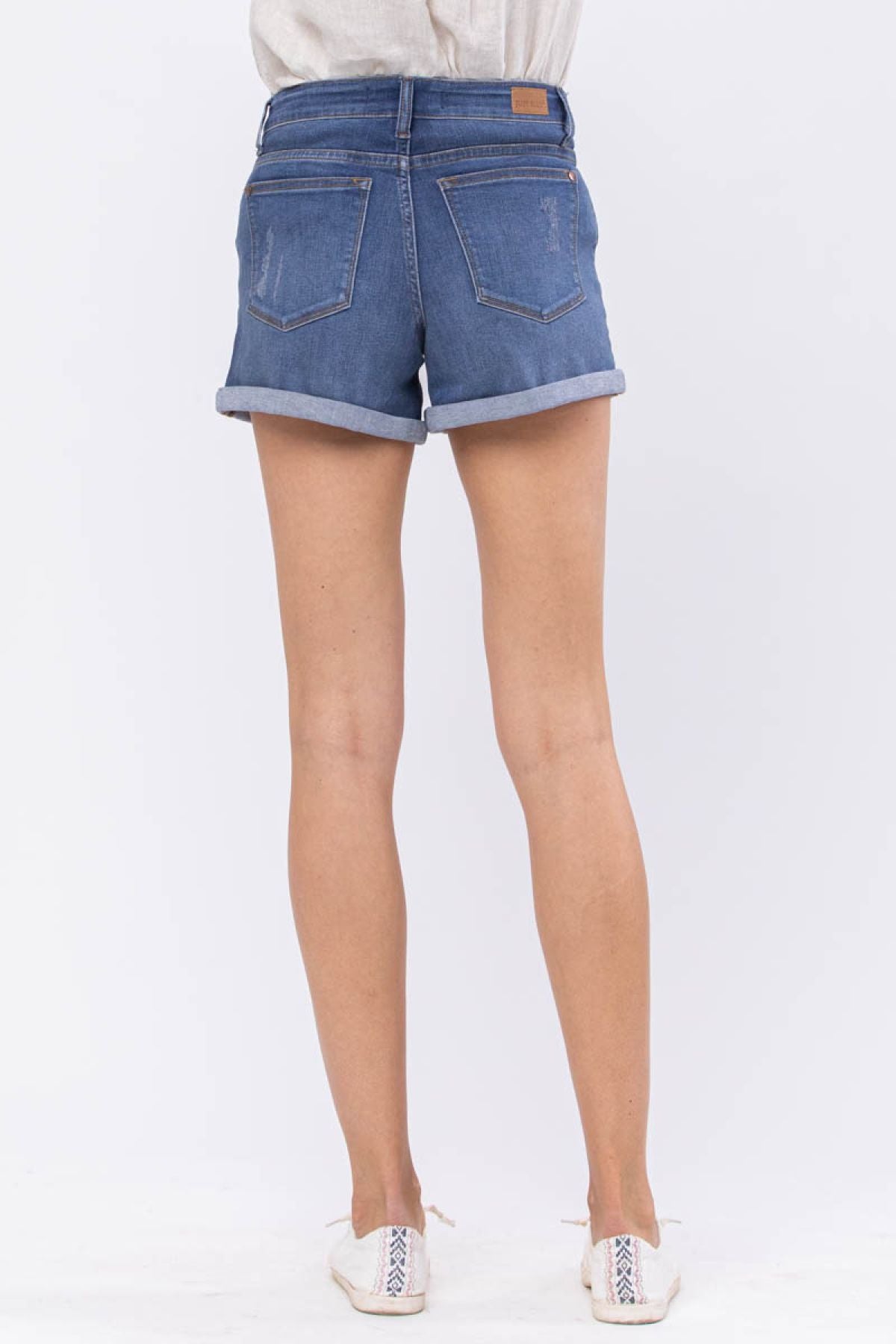 Judy Blue Mid-Rise Maternity Cuffed Denim Shorts