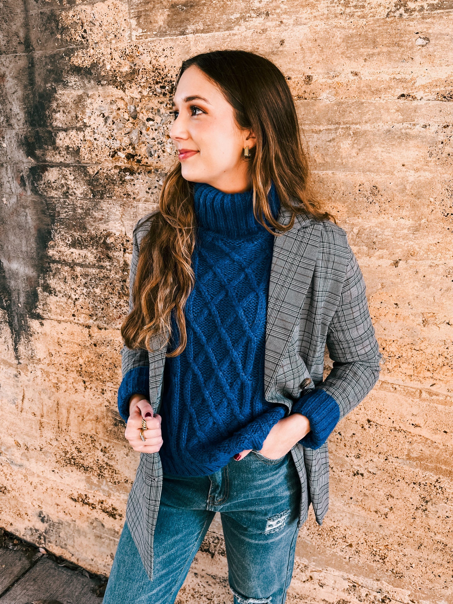 Preptastic Gray Plaid Blazer