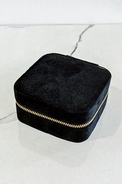 For Keeps Black Velvet Jewelry Box