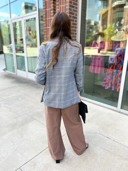 Preptastic Gray Plaid Blazer