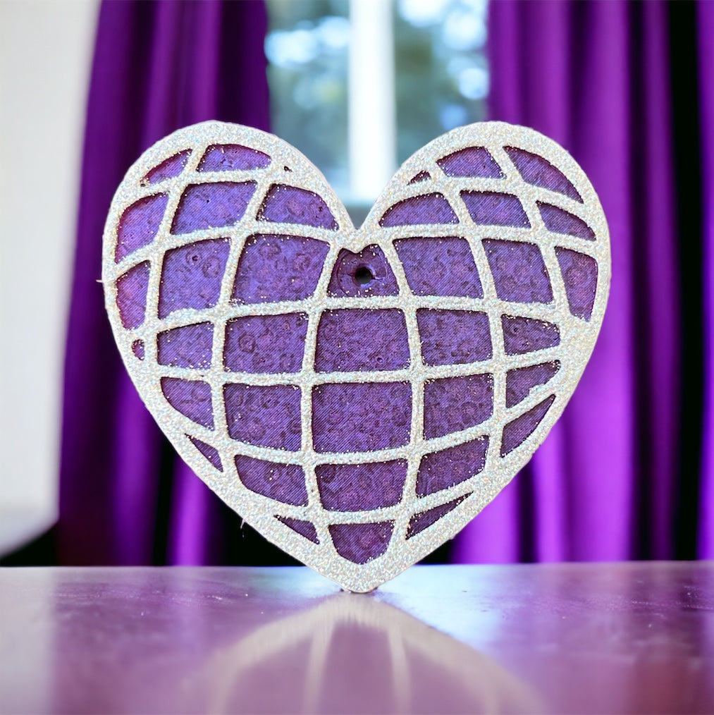 Purple Disco Heart Freshie