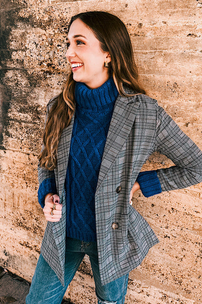 Preptastic Gray Plaid Blazer