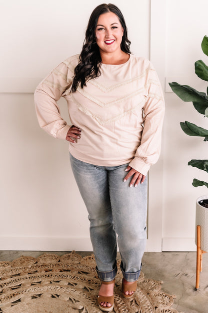 Detailed Tassel Pullover In Bohemian Beige