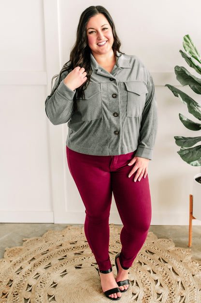 Tummy Control Skinny Fit Judy Blue Jeans In Garnet