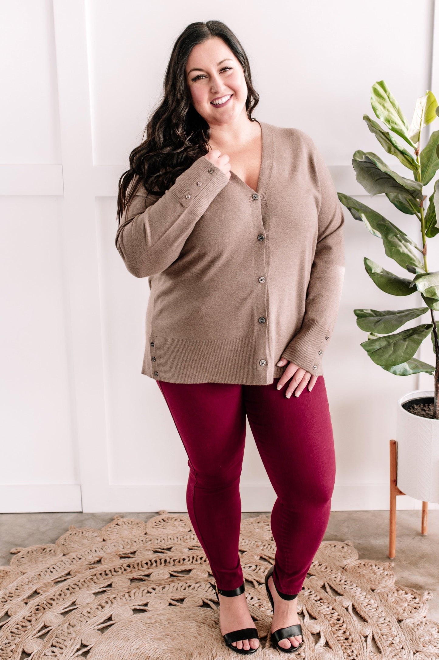 Tummy Control Skinny Fit Judy Blue Jeans In Garnet