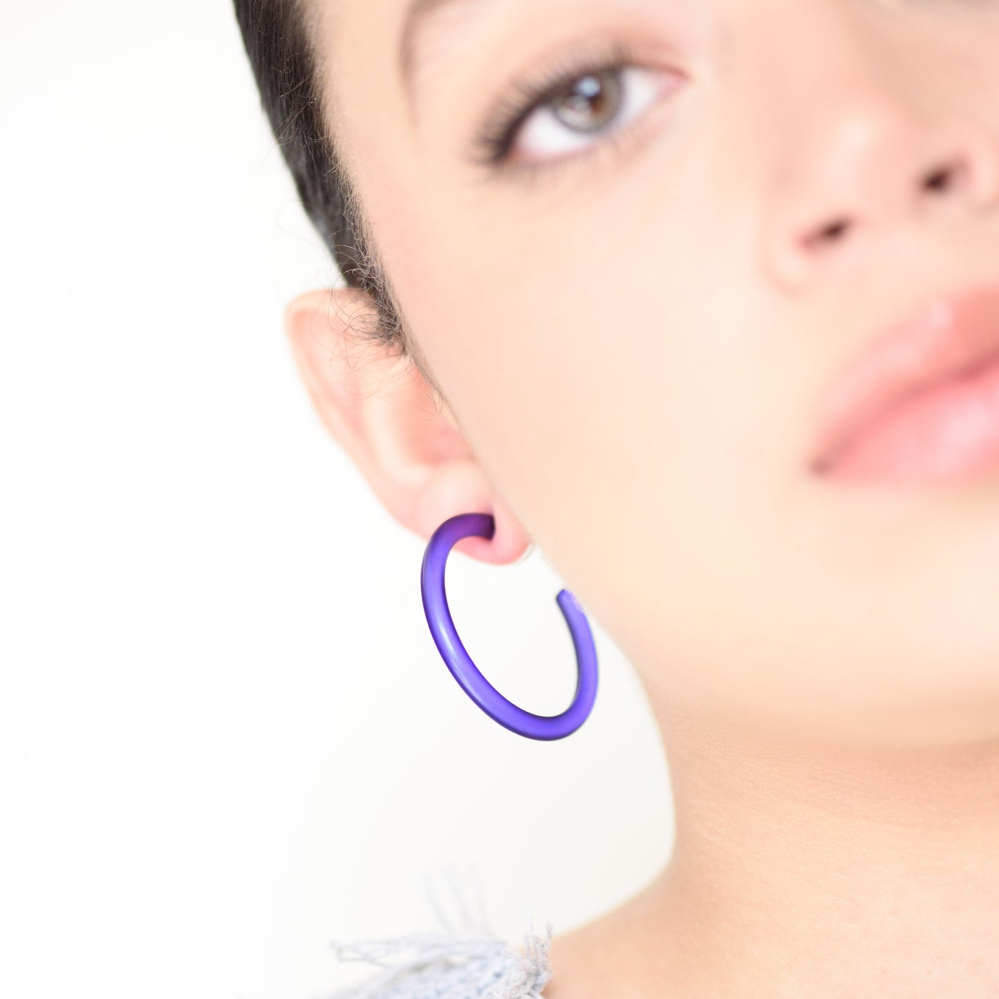 Jelly Tube Hoop Earrings - Large 1.5"