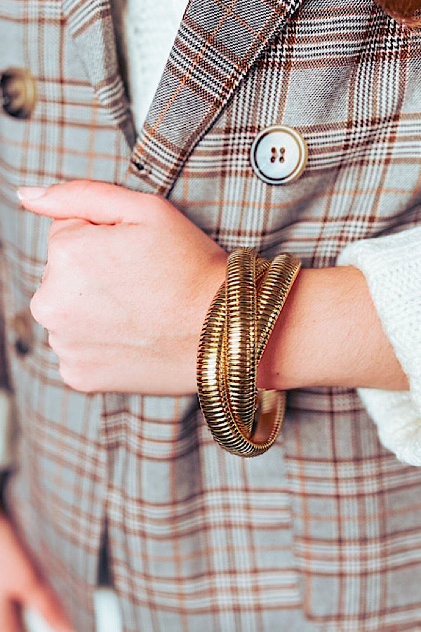 Natural Elements Gold Three Layer Bracelet