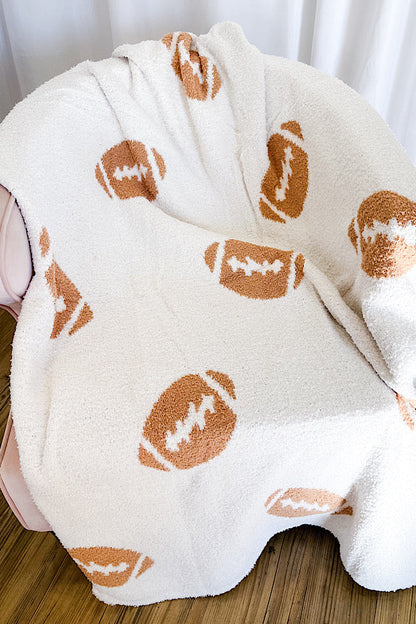 Brown Football Luxury Blanket