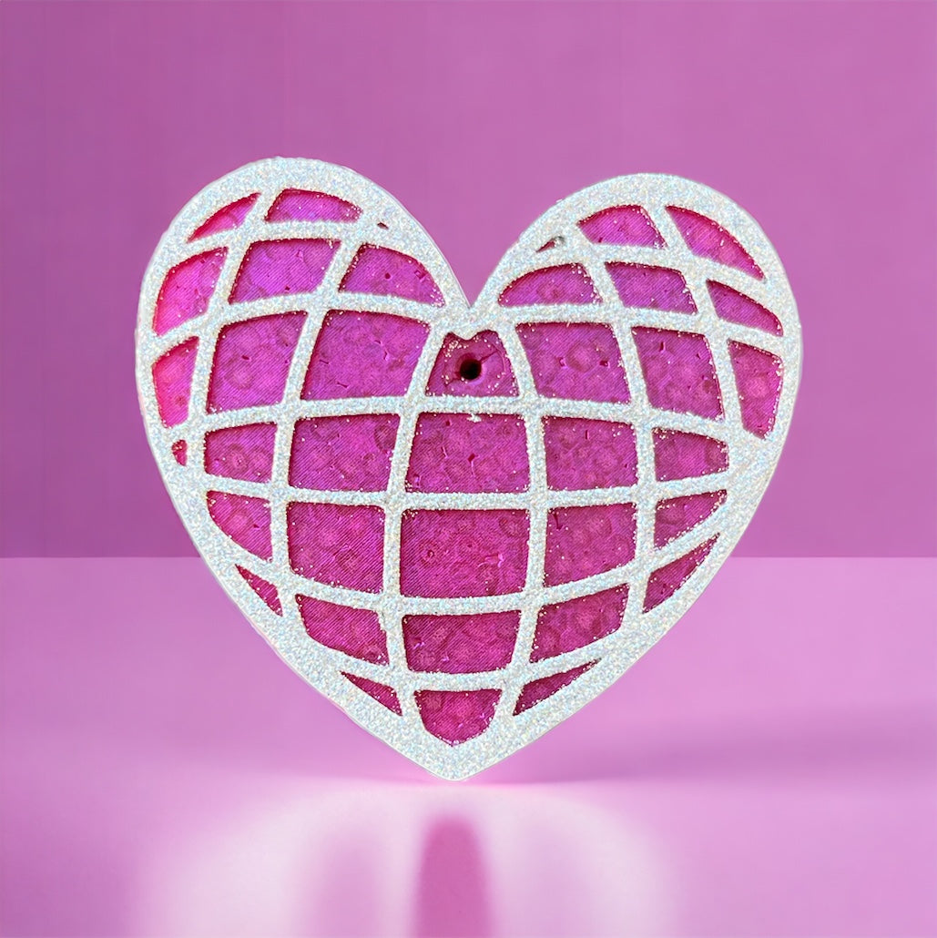 Pink Disco Heart Freshie