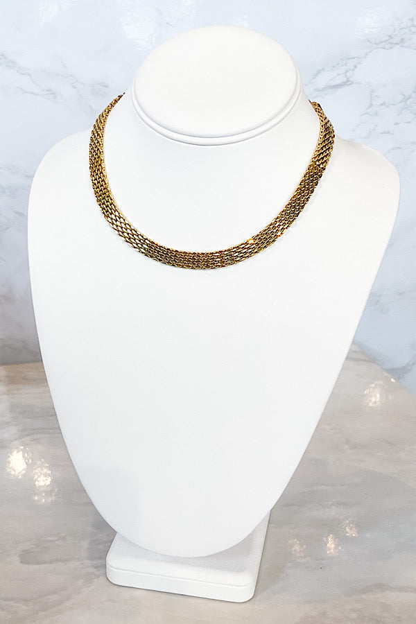 Natural Elements Gold Mesh Chain Choker