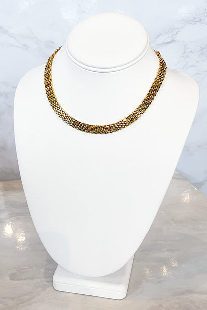 Natural Elements Gold Mesh Chain Choker