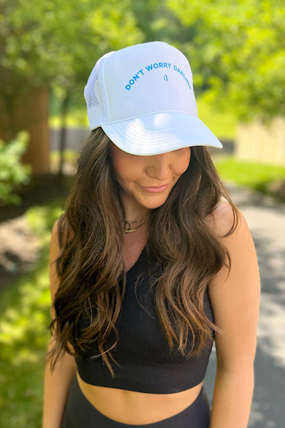 Don't Worry Darling White Trucker Hat