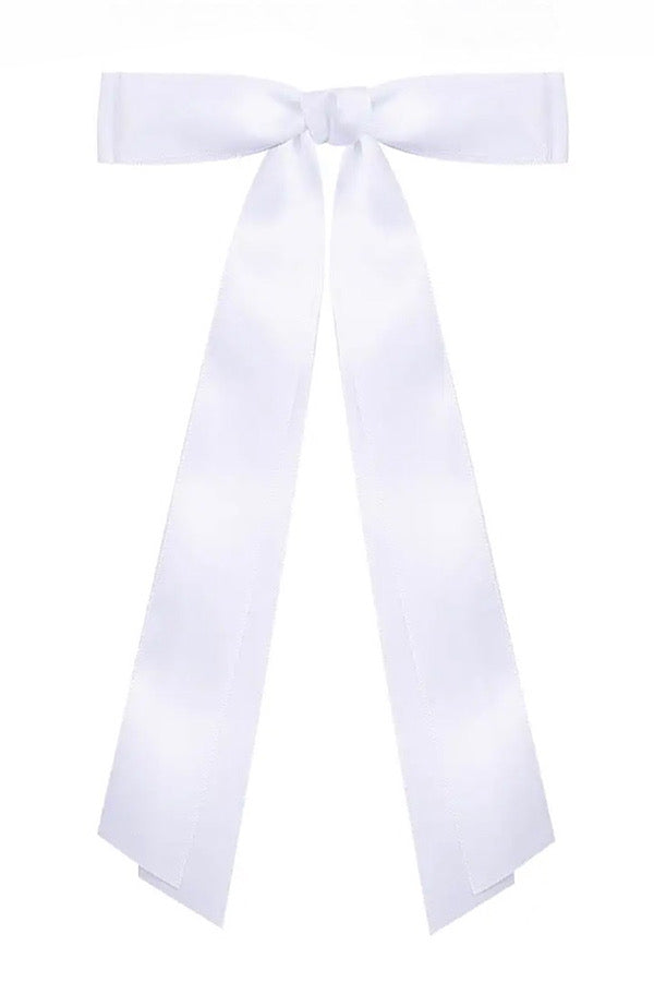 Take a Bow White Satin Hair Bow - ETA 2/2