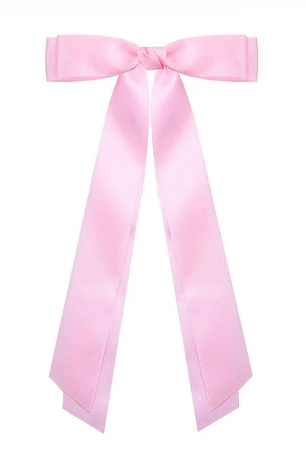 Take a Bow Pink Satin Hair Bow - ETA 2/2