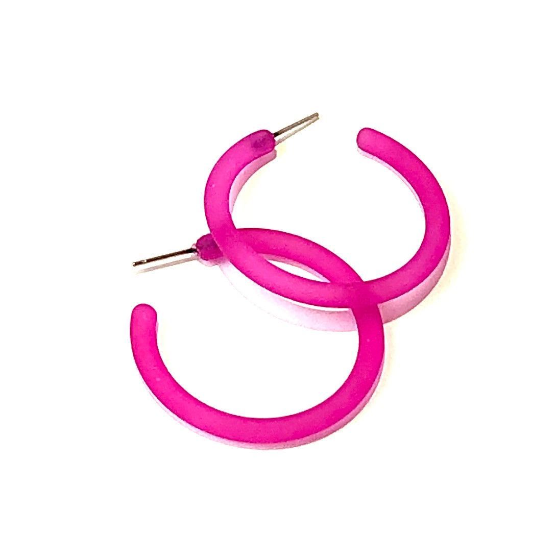 Jelly Tube Hoop Earrings - Large 1.5"