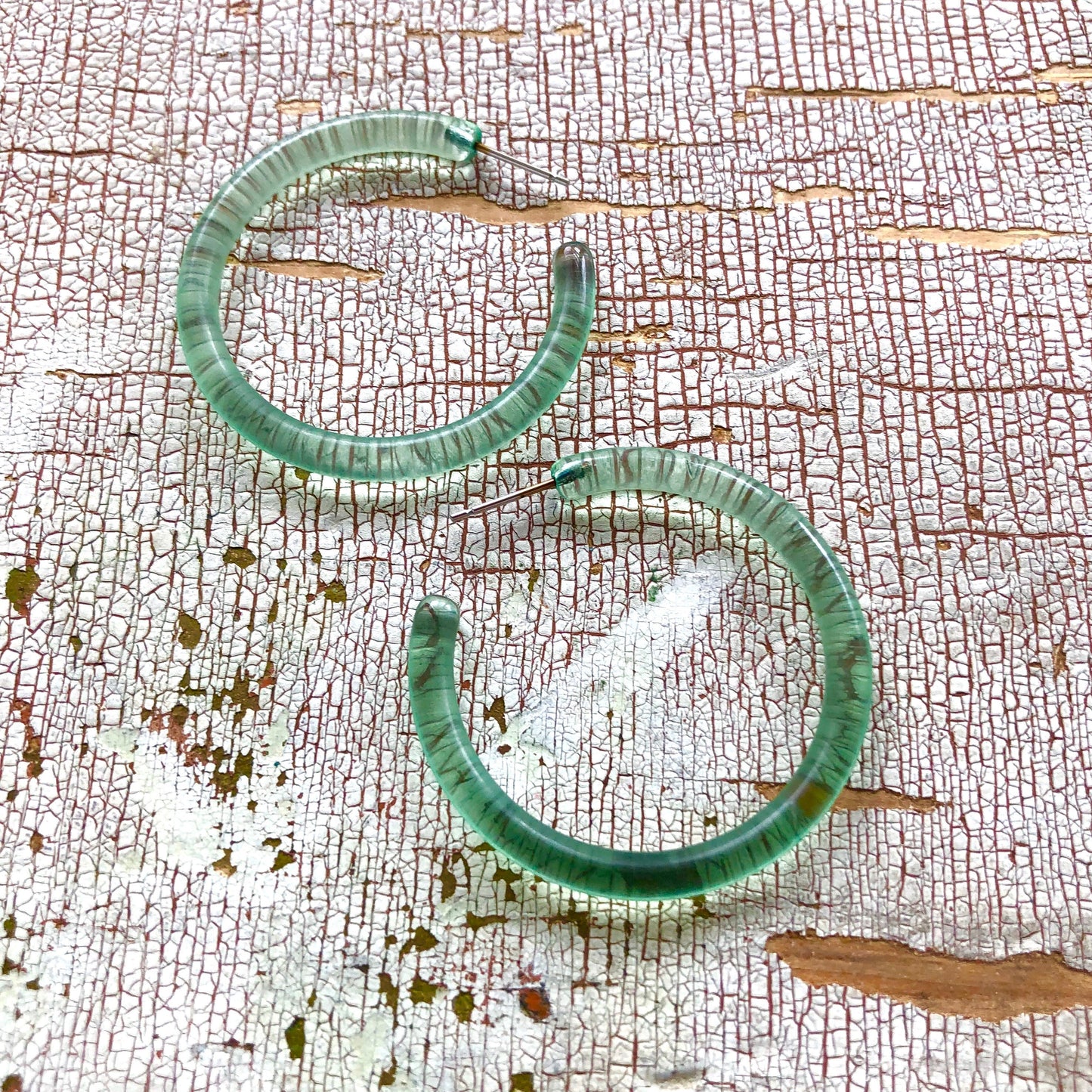 Jelly Tube Hoop Earrings - Large 1.5"