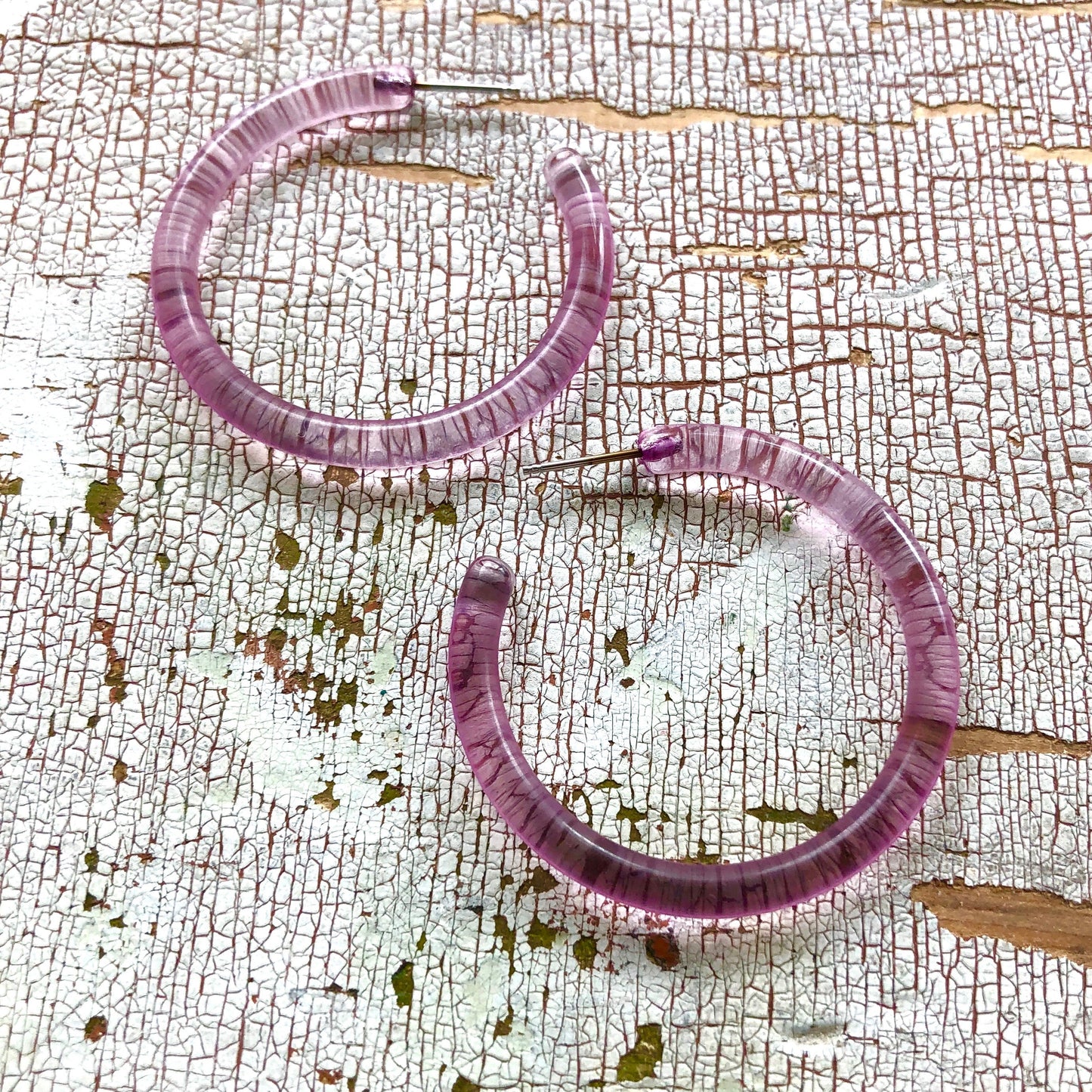 Jelly Tube Hoop Earrings - Large 1.5"