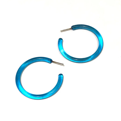 Jelly Tube Hoop Earrings - Large 1.5"