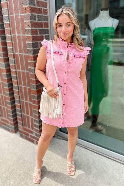 Melody Pink Denim Dress