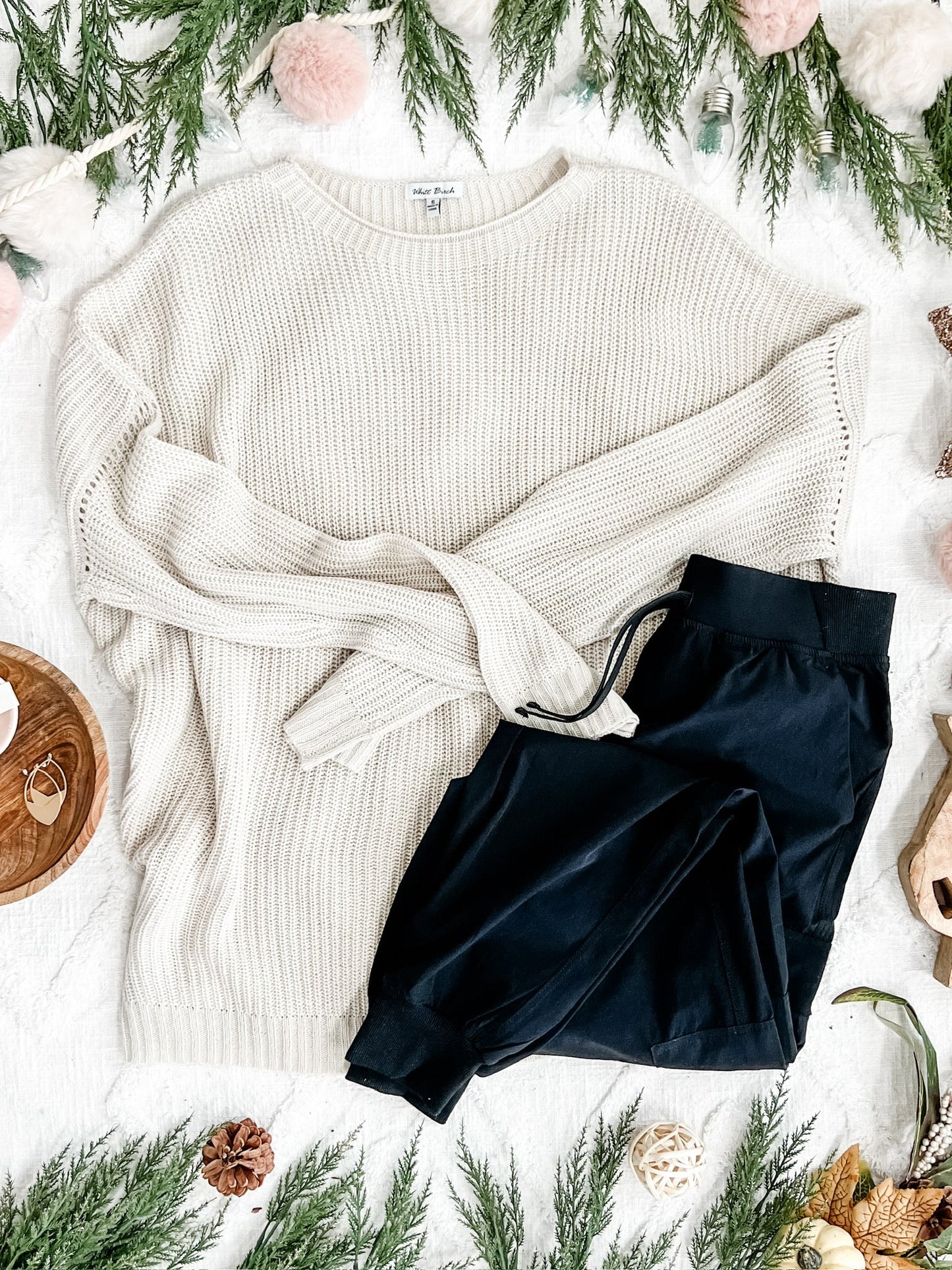 Oversized Knit Dolman Sweater In Smokey Cream