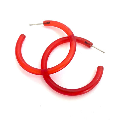 Jelly Tube Hoop Earrings - Large 1.5"