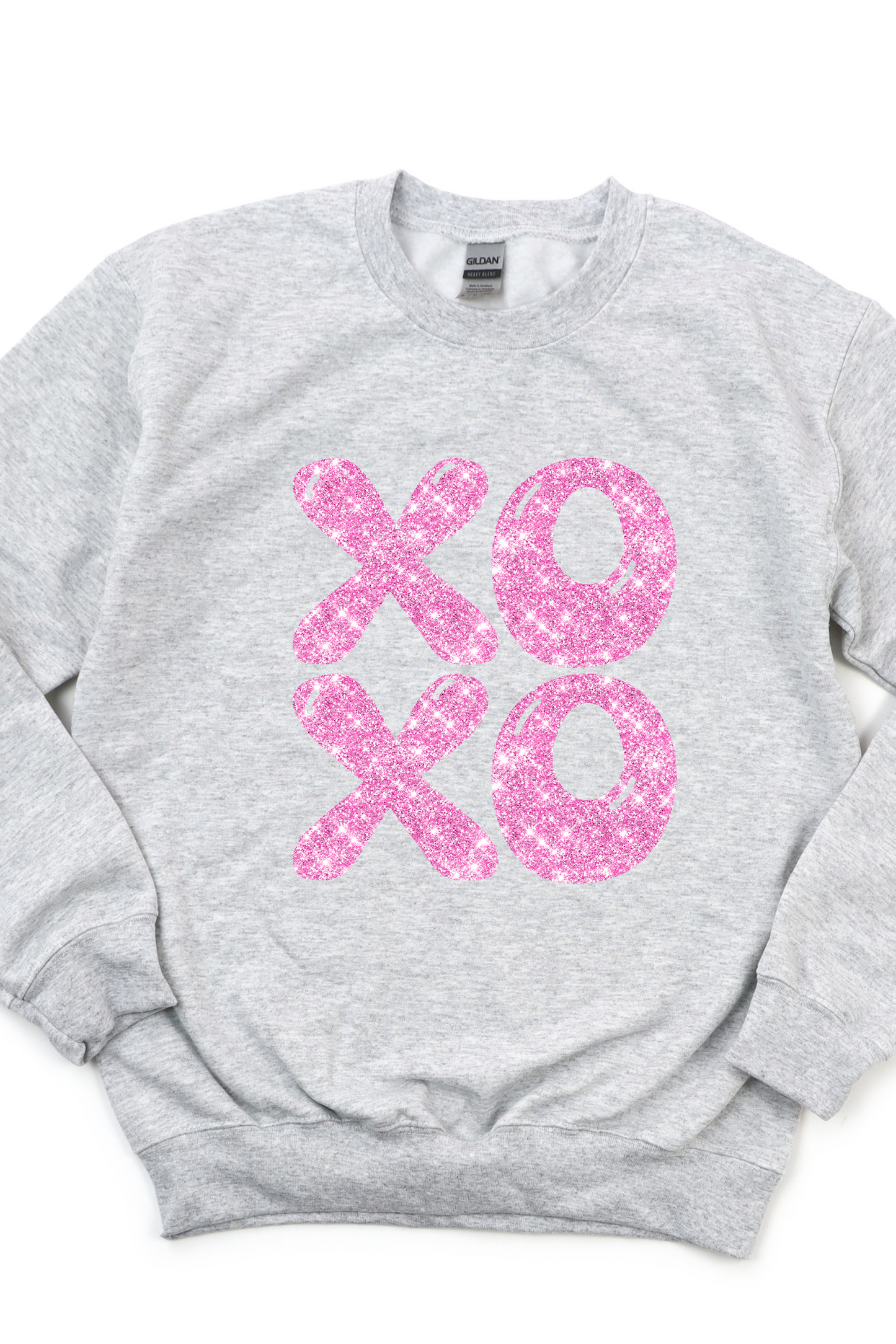 XOXO PINK FAUX SEQUIN SWEATSHIRT