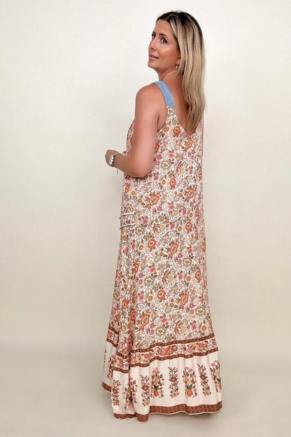 Davi & Dani Button Down Floral Maxi Dress