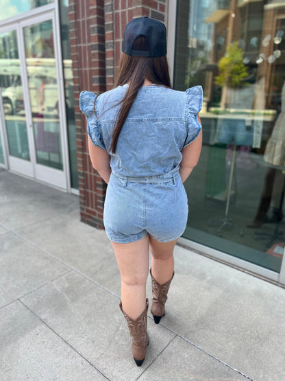 Emmy Blue Denim Romper