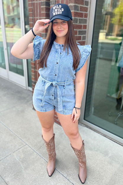 Emmy Blue Denim Romper