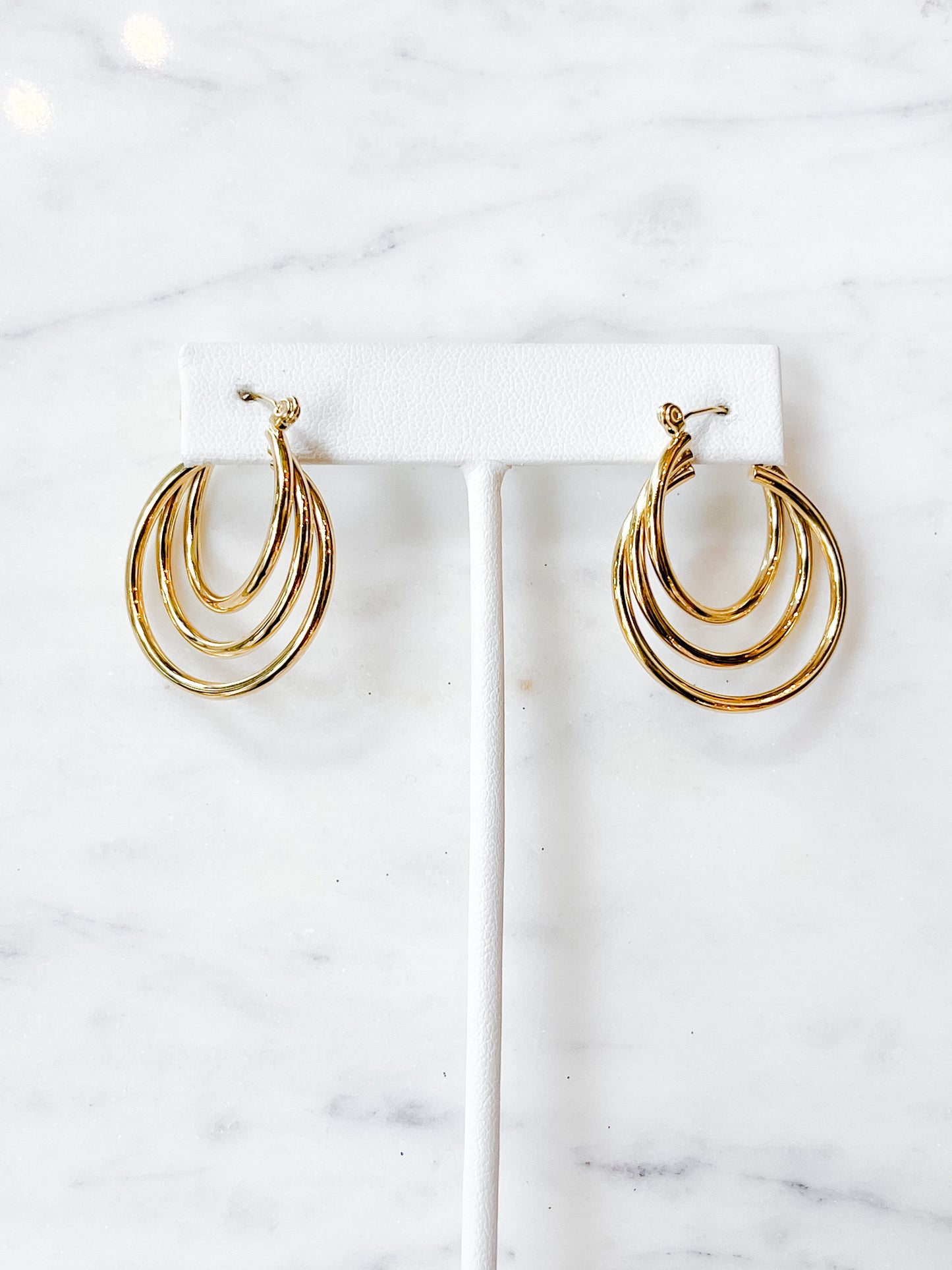 Natural Elements Triple Threat Gold Hoop