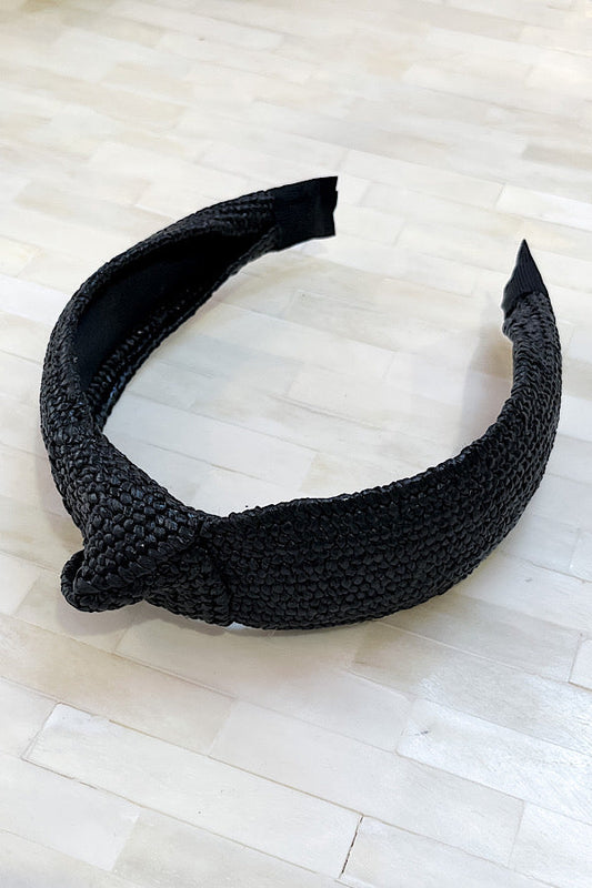 Knotted Black Woven Headband