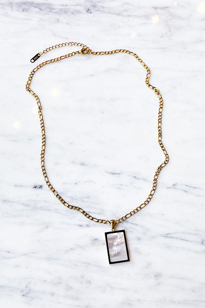 Natural Elements Ivory Square Pendant Necklace