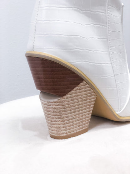 Coachella White Western Bootie