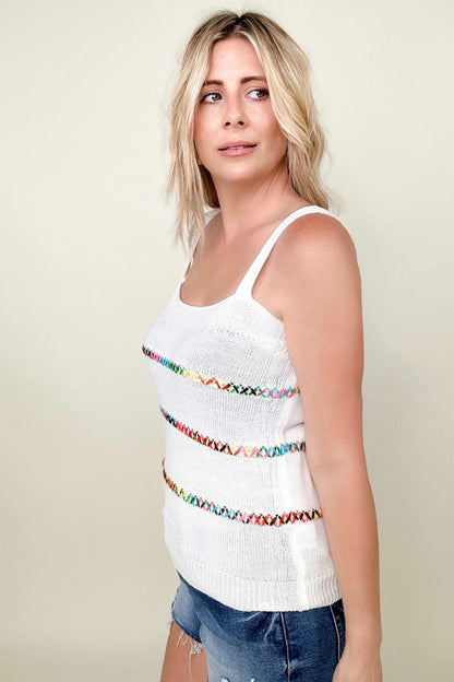 BiBi Multicolor Stripe Knit Tank Top